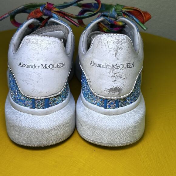 Alexander McQueen Kids Sneaker Blue Glitter Shoe 27 D - Picture 5 of 16